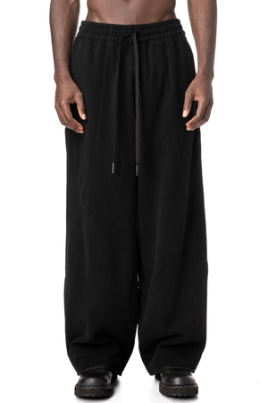 Wide cashmere pants, Black
