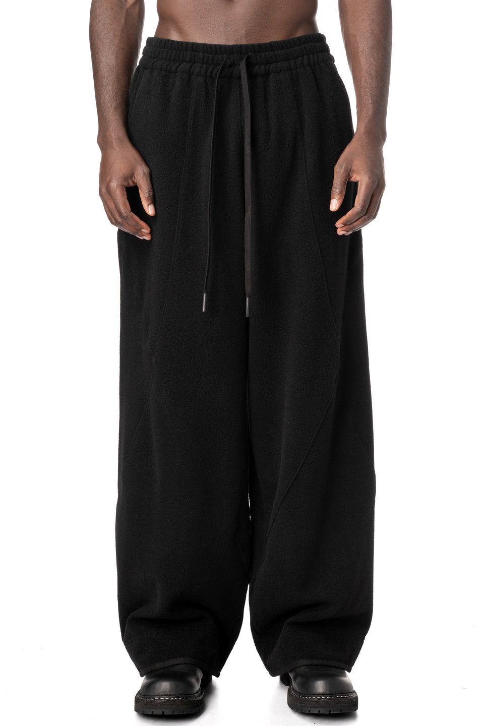 Wide cashmere pants, Black