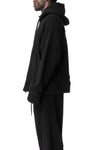 Zipped hooded wool jacket, Black