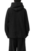Zipped hooded wool jacket, Black