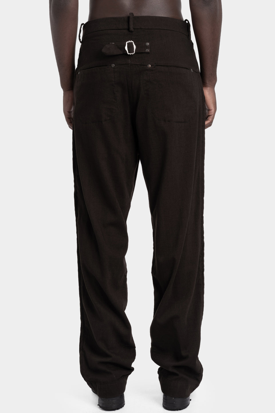 Oversized wool flannel pants, Palude brown
