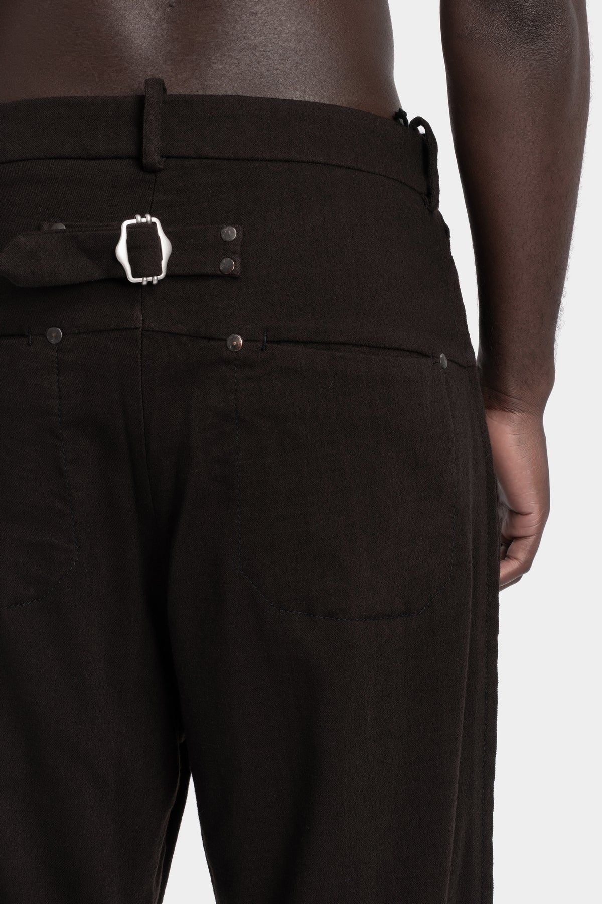 Masnada | AW25 - Oversized wool flannel pants, Palude brown M3561