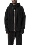 Cashmere zip hooded jacket, Black