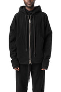 Cashmere zip hooded jacket, Black