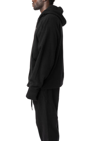 Cashmere zip hooded jacket, Black