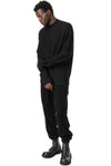 Panelled knitted wool crewneck, Black
