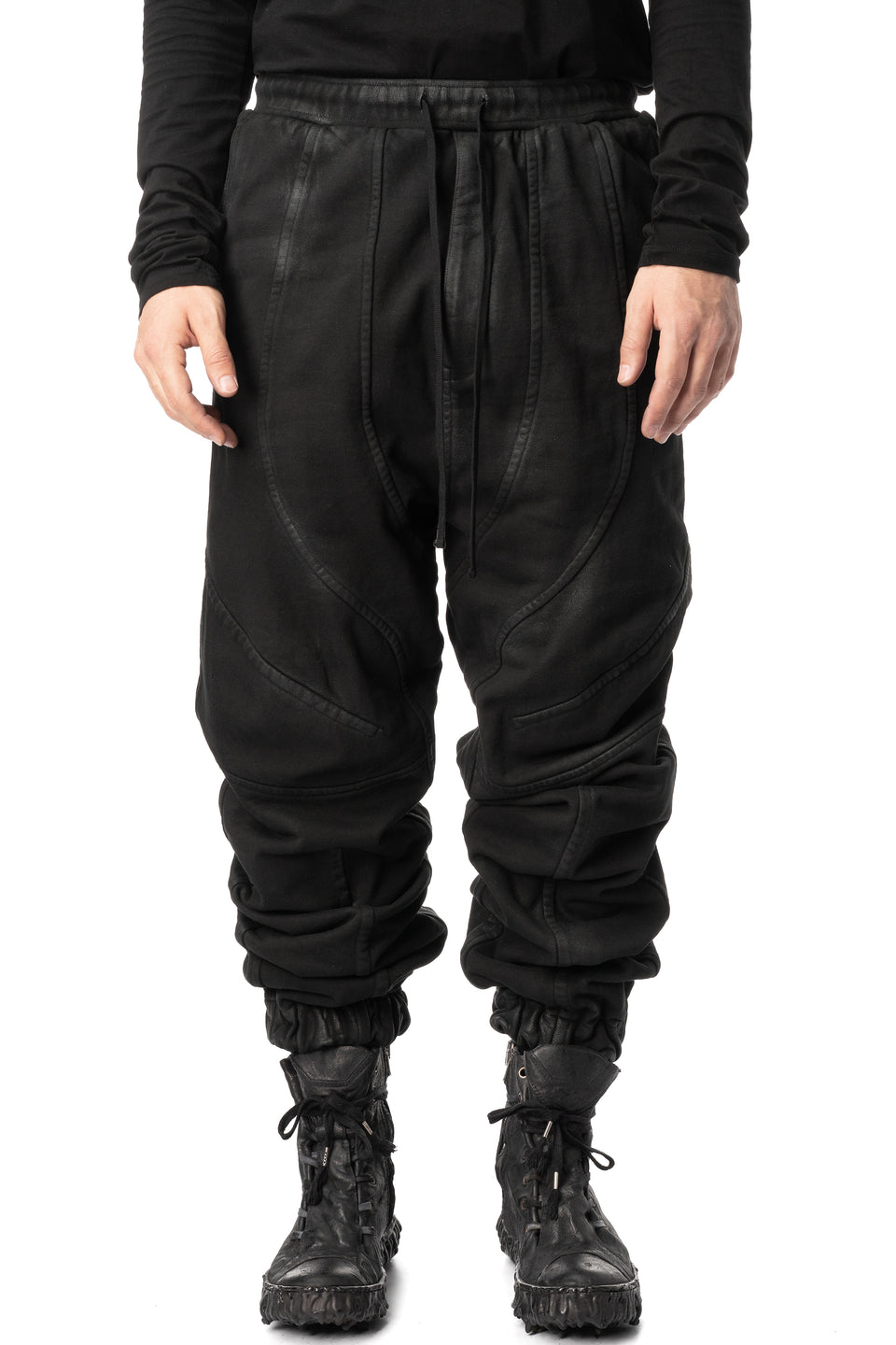 Coated cotton sweat jogger pants