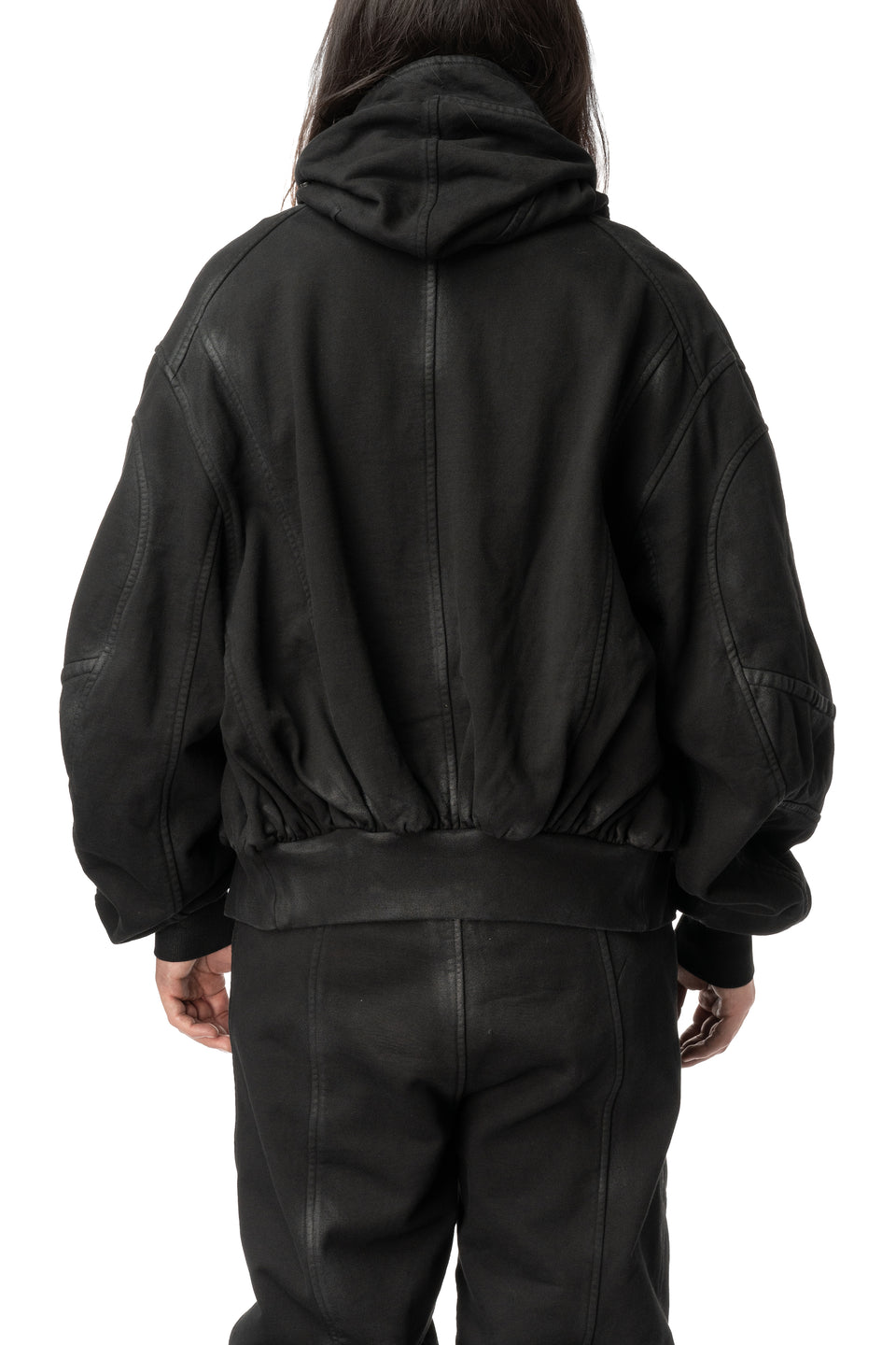 Coated heavyweight cotton sweat hoodie