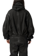Coated heavyweight cotton sweat hoodie