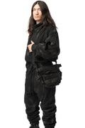 Gas mask stretch denim shoulder bag