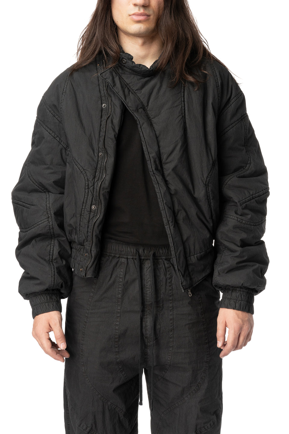 Padded typewriter cloth blouson