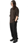 Cross stitch slanted pleat pants