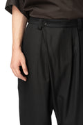 Cross stitch slanted pleat pants