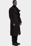 Masnada | AW25 - High neck long hemp wool coat, M3508