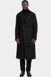 Masnada | AW25 - High neck long hemp wool coat, M3508