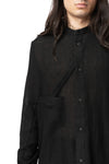 UUB mandarin collar worsted wool shirt