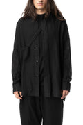 UUB mandarin collar worsted wool shirt