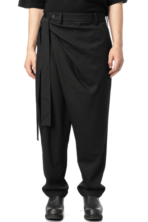 Drapeform sarong drape wool pants