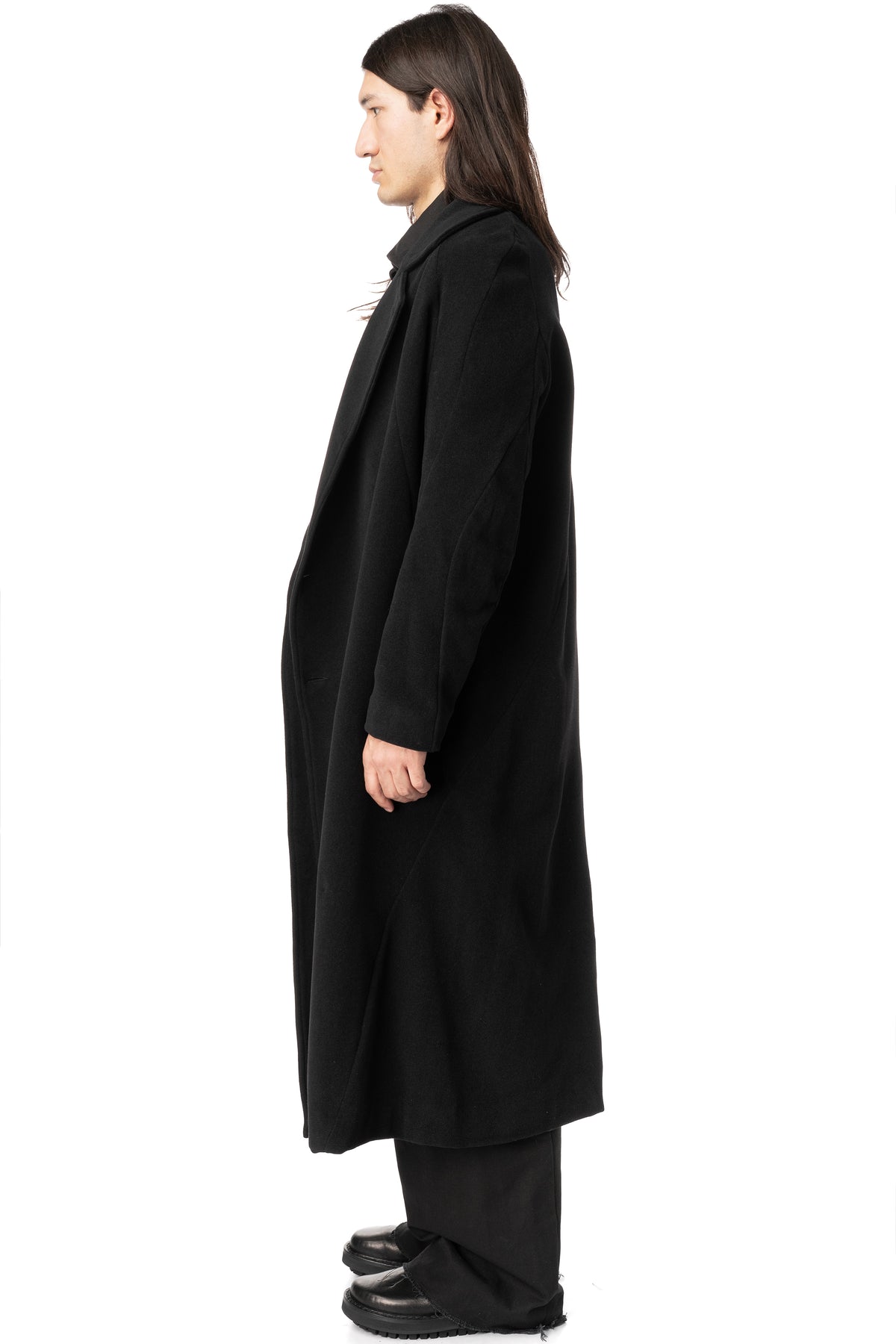 Wool felt double breasted coat