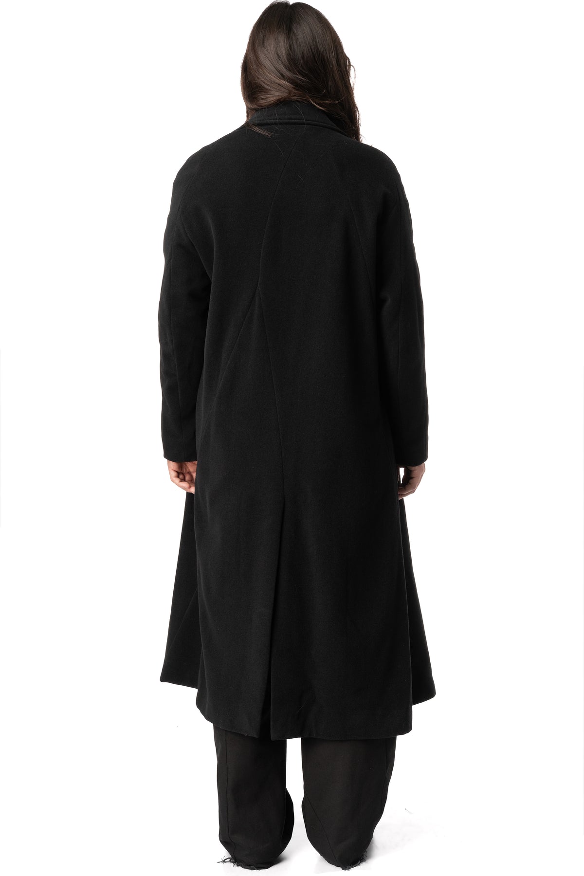 Wool felt double breasted coat