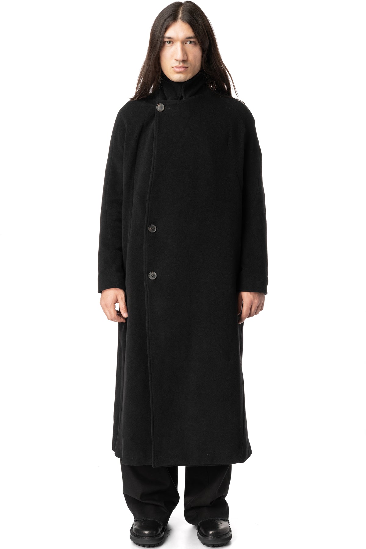 Wool felt double breasted coat