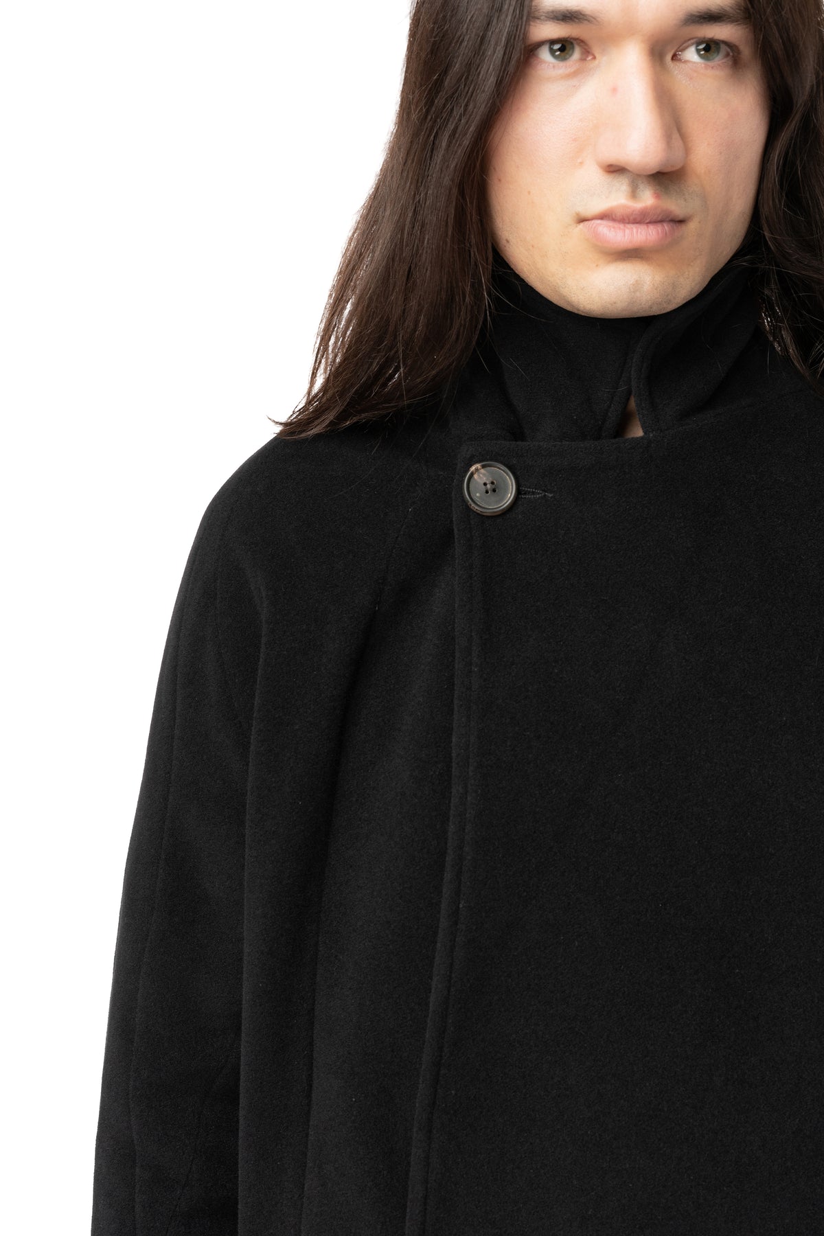 Wool felt double breasted coat