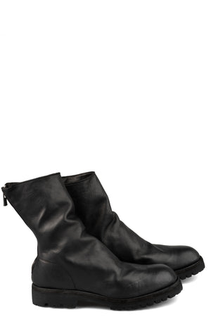 Back zip high top boots | 788VXB / Black stitching