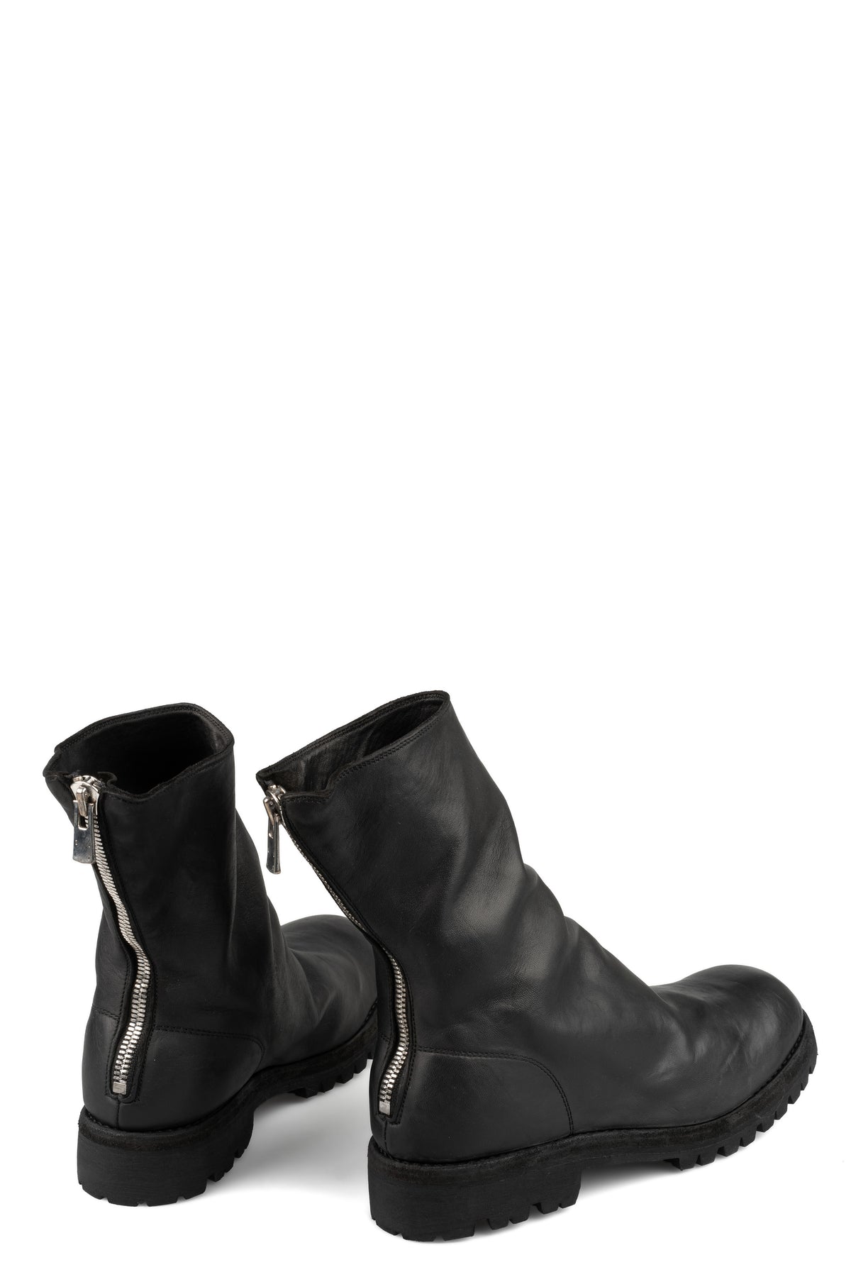Back zip high top boots | 788VXB / Black stitching