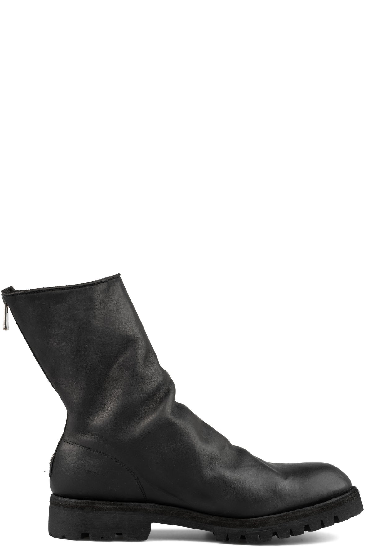 Back zip high top boots | 788VXB / Black stitching