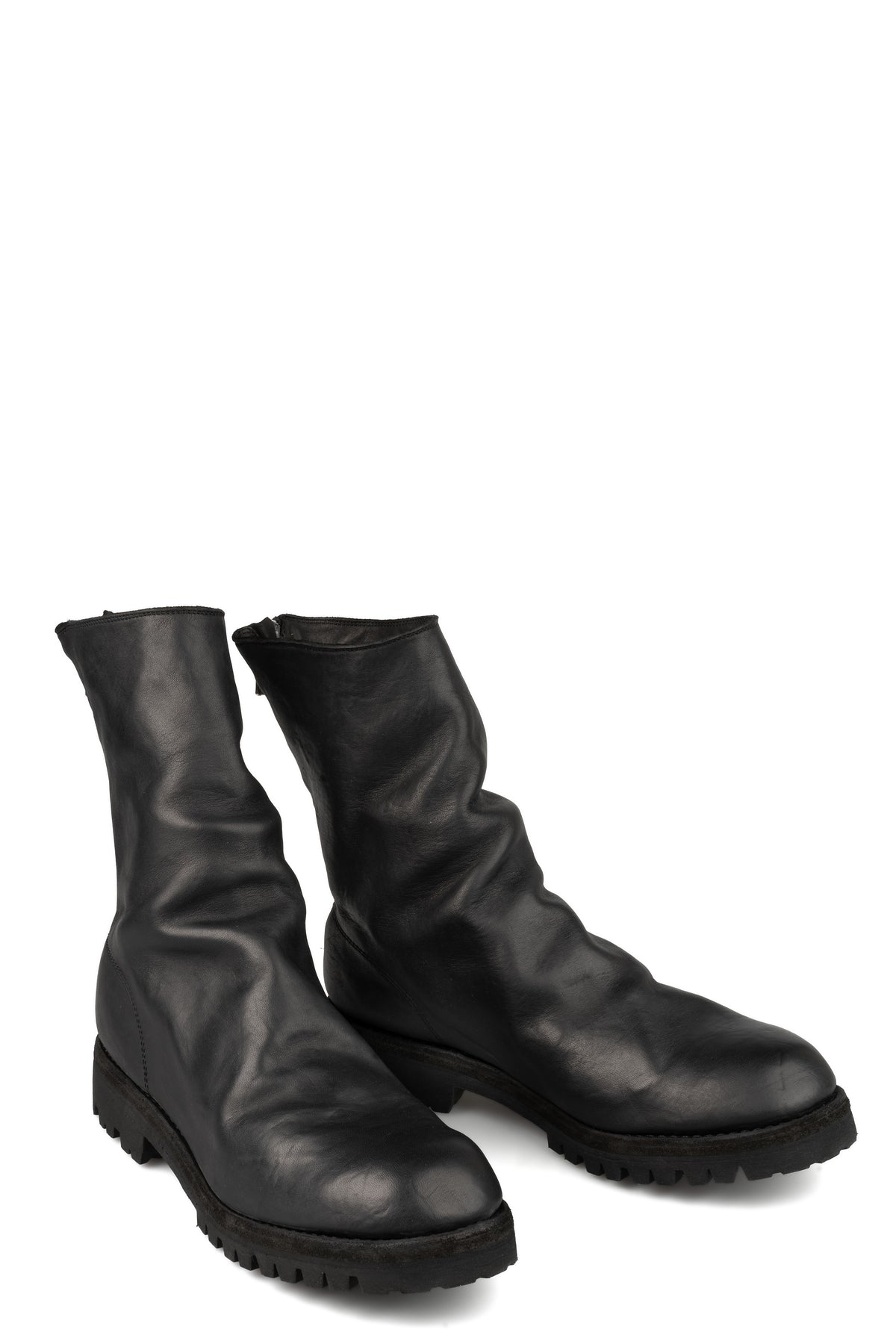 Back zip high top boots | 788VXB / Black stitching