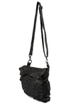 Gas mask stretch denim shoulder bag
