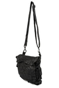 Gas mask stretch denim shoulder bag