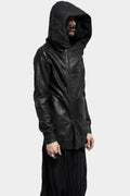 JULIUS_7 | Permanent collection - Coated off center zip hoodie