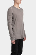 Staple spine detail cashmere blend raglan long sleeve t-shirt, Taupe