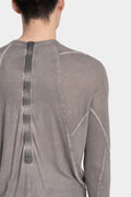 Staple spine detail cashmere blend raglan long sleeve t-shirt, Taupe