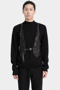 Crinkled leather harness vest