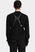 Crinkled leather harness vest