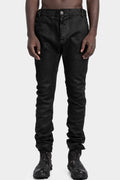Skinny fit stretch cotton pants, Leather effect