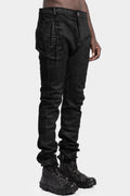 Skinny fit stretch cotton pants, Leather effect