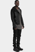 Double zip high neck sweater, Leather effect