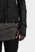 Double zip high neck sweater, Leather effect