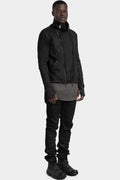 Double zip high neck sweater, Leather effect