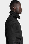 Double zip high neck sweater, Leather effect