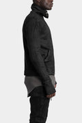 Double zip high neck sweater, Leather effect