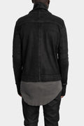 Double zip high neck sweater, Leather effect