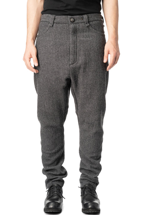 Low crotch 4 pocket wool blend pants