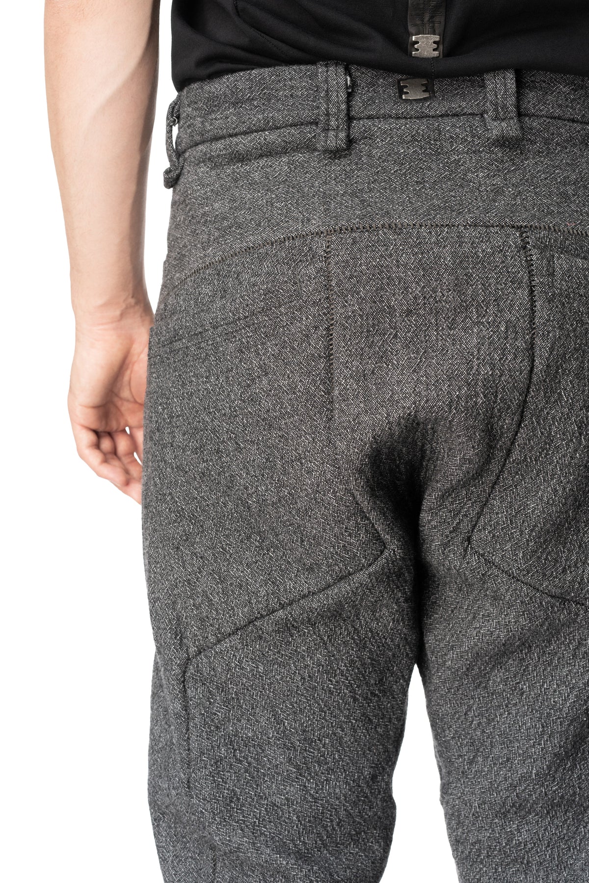 Low crotch 4 pocket wool blend pants