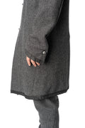 Long wool blend blazer with leather piping
