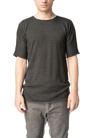 Reversible knit cotton t-shirt, Plomb
