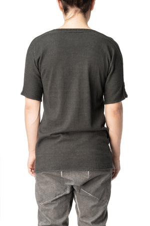 Reversible knit cotton t-shirt, Plomb